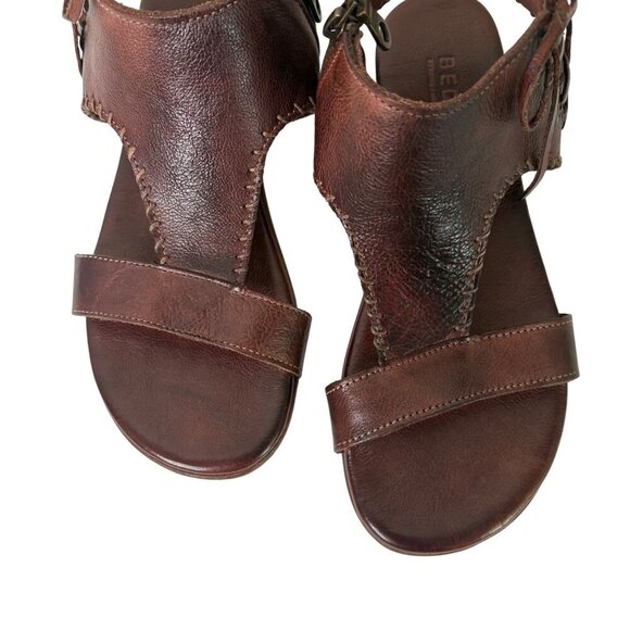 Bed|Stü Women' s Nina Leather Brown Gladiator Flat Sandals Size 6.5 - Picture 5 of 15